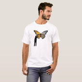 蝶の落書き おもしろTシャツ Tシャツ (正面フル)