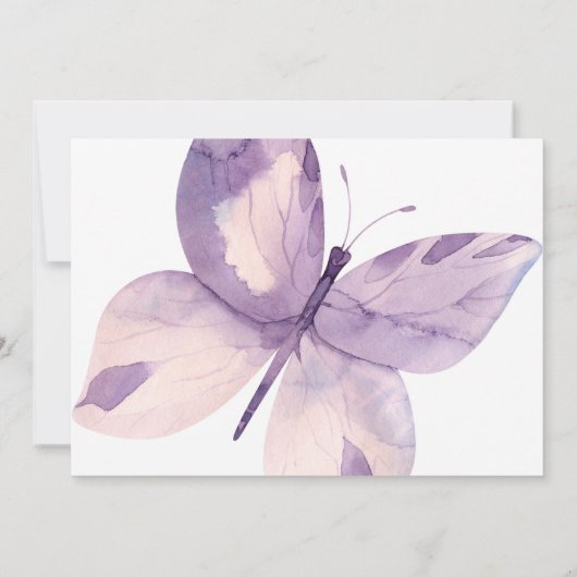 蝶の葬儀お祝いの人生の写真Invita 招待状 (裏面)