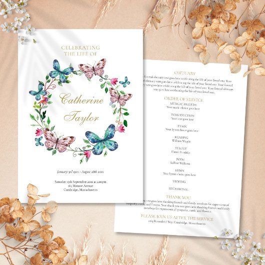 蝶の葬儀の順序 プログラム