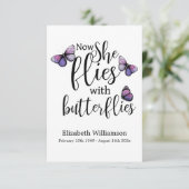 蝶の葬儀メモリアルメモリアルカード 案内状 (スタンド正面)