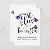 蝶の葬儀メモリアルメモリアルカード 案内状 (正面/裏面)