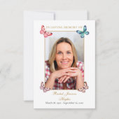 蝶の葬儀祈りの言葉詩の写真カード (正面)