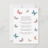 蝶の葬儀追悼祈り詩カード (裏面)