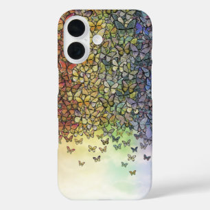 蝶の虹が輝く iPhone 16ケース