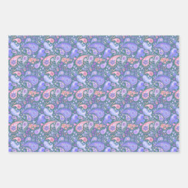 蝶の蜂とバグ – ペイズリー花園 ラッピングペーパーシート