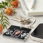 蝶の記念葬儀埋葬ピンクブルー キーホルダー (正面右)