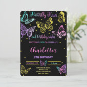 蝶の誕生日おめでとう招待状 招待状 (スタンド正面)