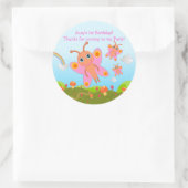 蝶の誕生日パーティーありがとうご注意 ラウンドシール (バッグ)