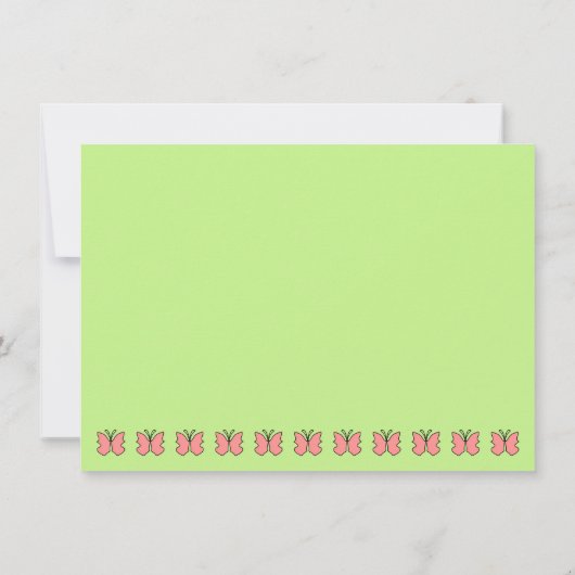 蝶の誕生日パーティーお礼カード サンキューカード (裏面)