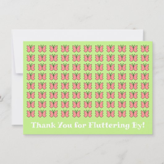蝶の誕生日パーティーお礼カード サンキューカード (正面)