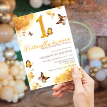 蝶の誕生日パーティーの招待状