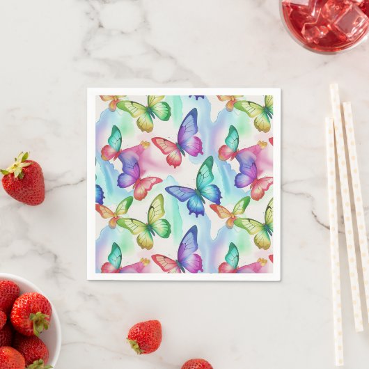 蝶の誕生日パーティーシャワ結婚ーズ スタンダードカクテルナプキン (インサイチュ)