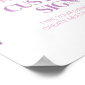 蝶の誕生日パーティーテーブルの看板 ポスター (角)