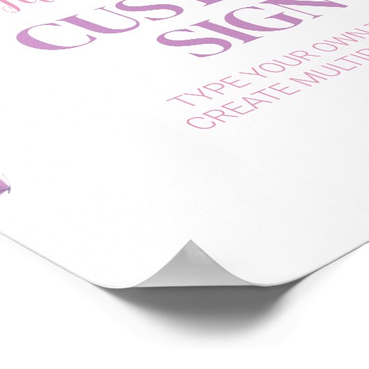 蝶の誕生日パーティーテーブルの看板 ポスター (角)