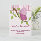 蝶の誕生日パーティー招待状 招待状 (スタンド正面)