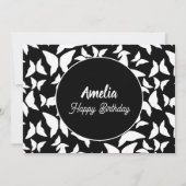 蝶の誕生日パーティー白黒の色 シーズンカード (正面)