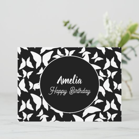 蝶の誕生日パーティー白黒の色 シーズンカード (スタンド正面)