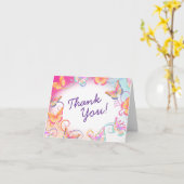 蝶の誕生日パーティー 子供たちへの感謝 カード (黄色い花)