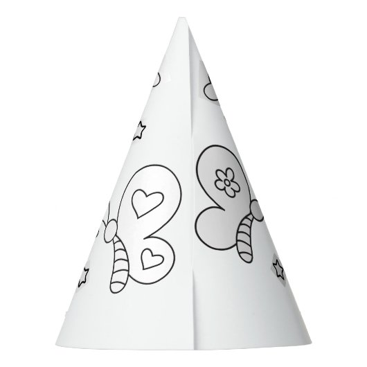 蝶の誕生日パーティー – 色あなたのパーティー帽子 パーティーハット (裏面)