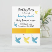 蝶の誕生日招待状 招待状 (スタンド正面)