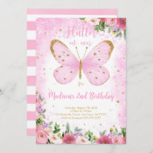 蝶の誕生日招待状
