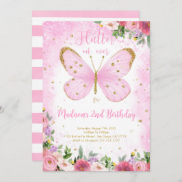 蝶の誕生日招待状 招待状