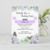 蝶の誕生日招待状 招待状 (スタンド正面)