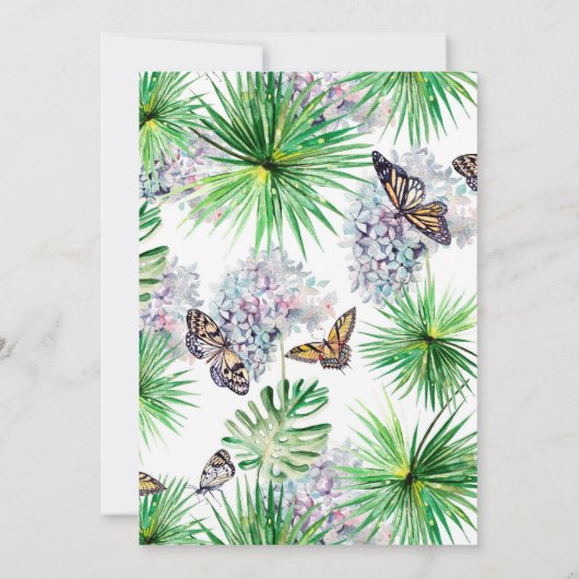 蝶の誕生日招待状 招待状 (裏面)