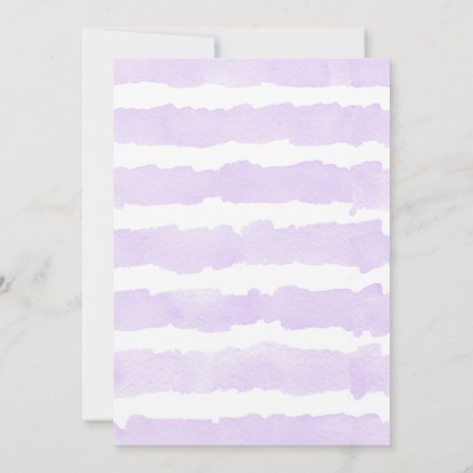 蝶の誕生日招待状、紫の金ゴールドの女の子 招待状 (裏面)