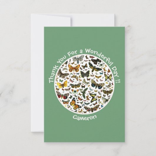 蝶の誕生日、パーティーのコラージュのアイテム サンキューカード (正面)