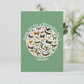 蝶の誕生日、パーティーのコラージュのアイテム サンキューカード (スタンド正面)