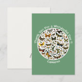 蝶の誕生日、パーティーのコラージュのアイテム サンキューカード (正面/裏面)