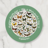 蝶の誕生日、パーティーのコラージュのアイテム フェイバータグ (裏面)