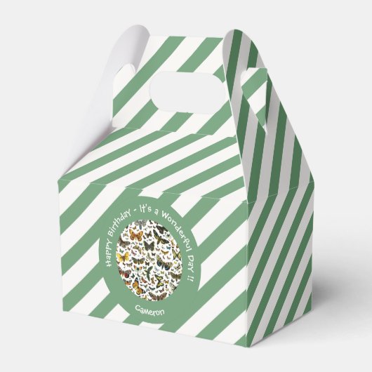 蝶の誕生日、パーティーのコラージュのアイテム フェイバーボックス (裏面サイド)