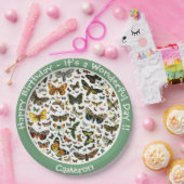 蝶の誕生日、パーティーのコラージュのアイテム ペーパープレート (パーティー)