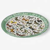 蝶の誕生日、パーティーのコラージュのアイテム ペーパープレート (アングル)