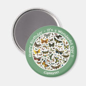 蝶の誕生日、パーティーのコラージュのアイテム マグネット (正面/裏面)