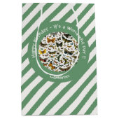 蝶の誕生日、パーティーのコラージュのアイテム ミディアムペーパーバッグ (正面)