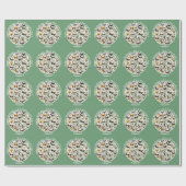 蝶の誕生日、パーティーのコラージュのアイテム ラッピングペーパー (フラット)