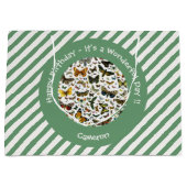 蝶の誕生日、パーティーのコラージュのアイテム ラージペーパーバッグ (正面)