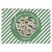 蝶の誕生日、パーティーのコラージュのアイテム ラージペーパーバッグ (裏面)