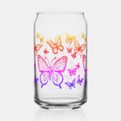 蝶の贈り物のための彼女，虹カラフル, ガラス缶 (正面)