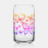 蝶の贈り物のための彼女，虹カラフル, ガラス缶 (裏面)