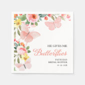 蝶の贈り物 ブライダルシャワーフラワー スタンダードカクテルナプキン (正面)