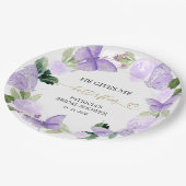蝶の贈り物 ブライダルシャワー パープル ペーパープレート (アングル)