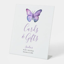 蝶の赤ちゃんエレガントシャワーカードとギフト 台座サイン