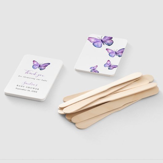 蝶の赤ちゃんシャワエレガントーありがとうスクリプト ハンドファン (組立なし)