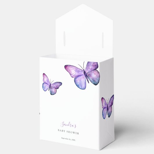 蝶の赤ちゃんシャワエレガントーありがとうスクリプト フェイバーボックス (オープン)
