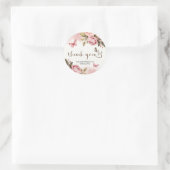 蝶の赤ちゃんシャワーありがとう ラウンドシール (バッグ)