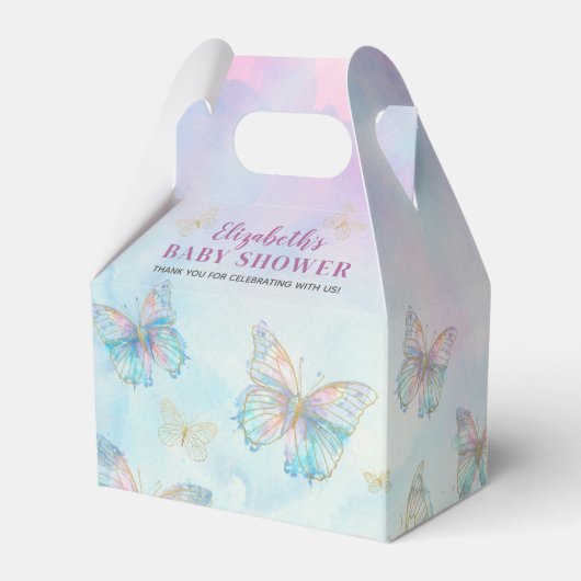 蝶の赤ちゃんシャワーに会って魅惑の夢 フェイバーボックス (裏面サイド)